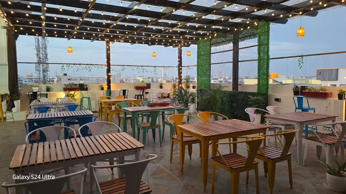 Rooftop dining at Titan Fit Plus