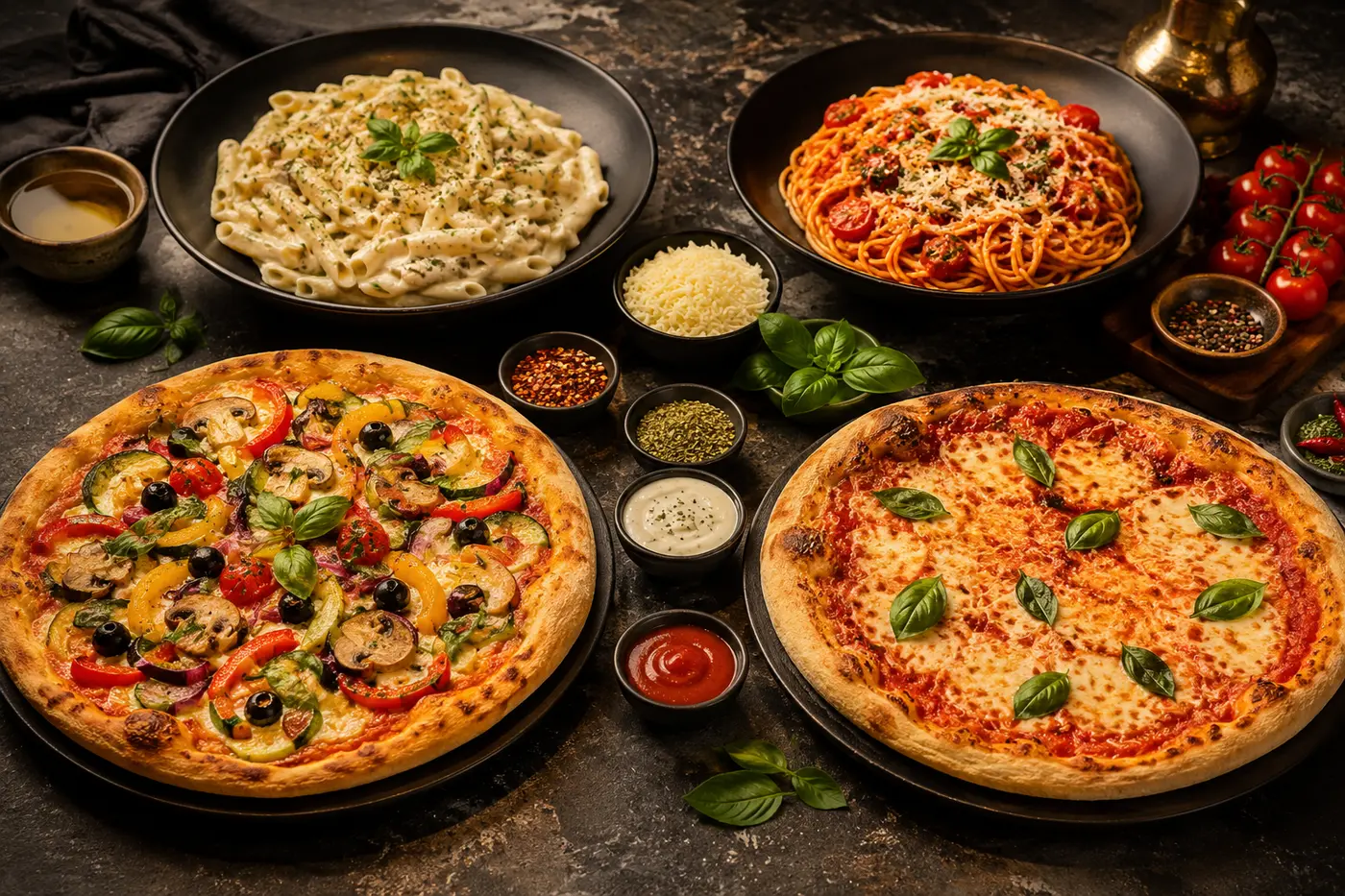 Pizza & Pasta at Titan Fit Plus Cafe