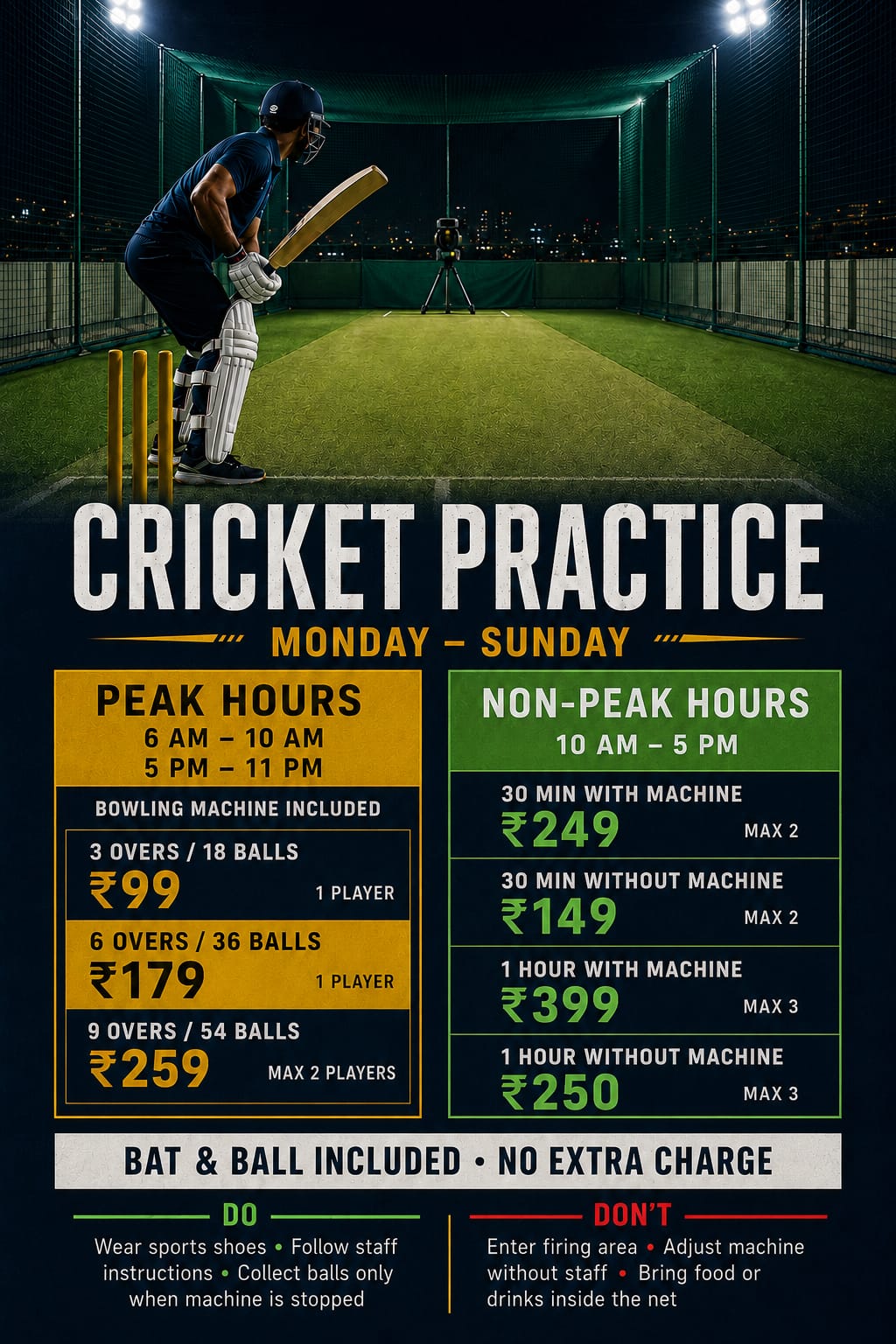 Titan Fit Plus cricket practice nets