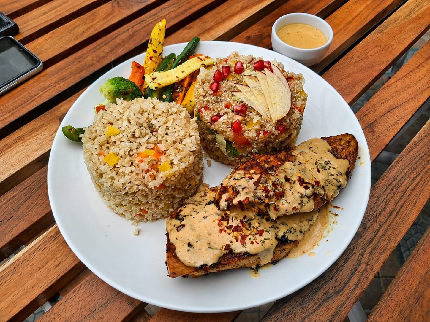 Double Herb Chicken with Brown and Quinoa Rice