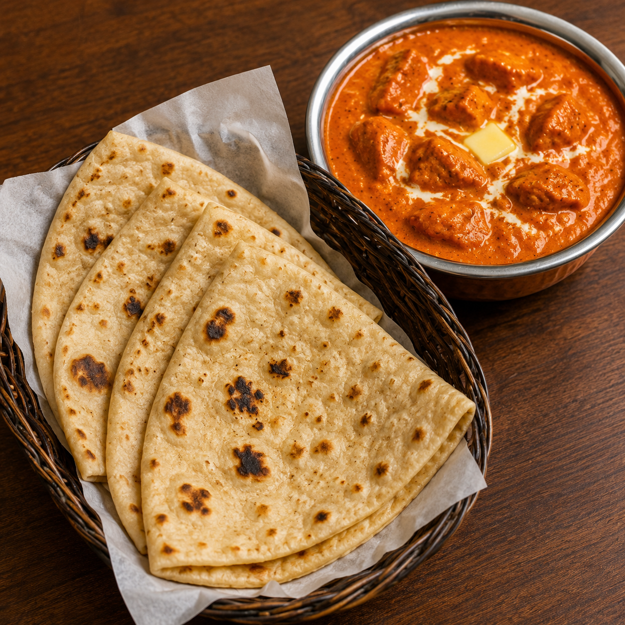 Roti (4 pcs) + Butter Chicken