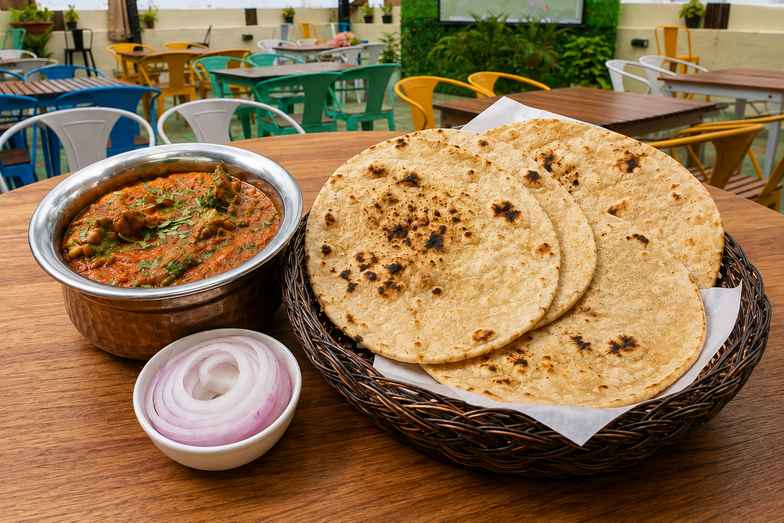 Roti (4 pcs) + Chicken Kolhapuri